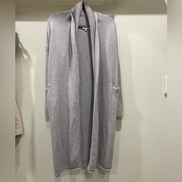 Babaton Grey Knit Cardigan 100% Italian Merino Wool XXS Aritzia - Picture 1 of 7
